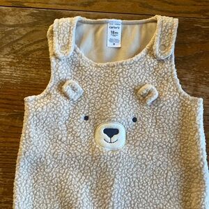 Carter's 18 month bear overalls. Sherpa NWOT
